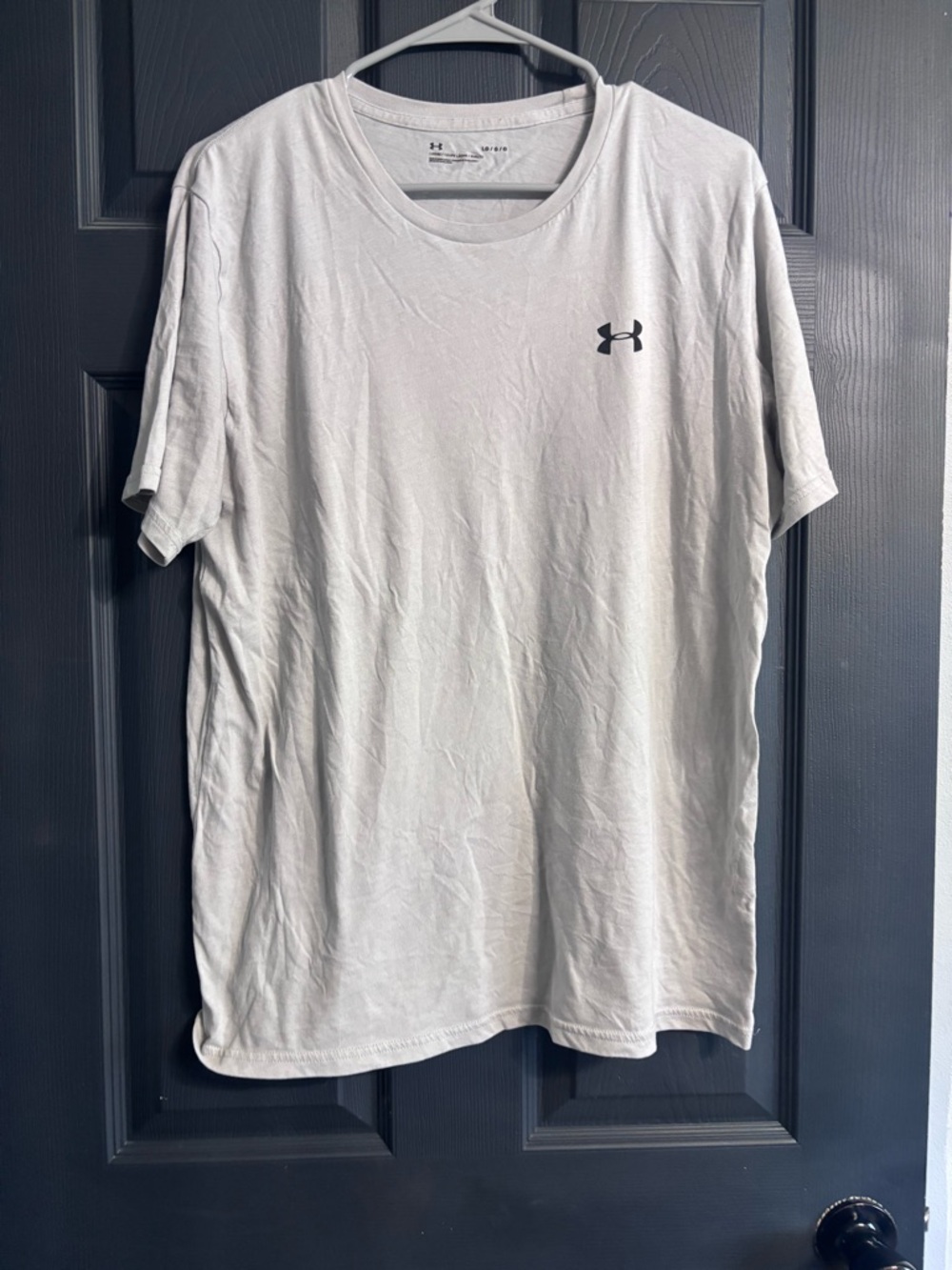 Under Armour Light Gray Short Sleeve Crew Tee with Chest Logo